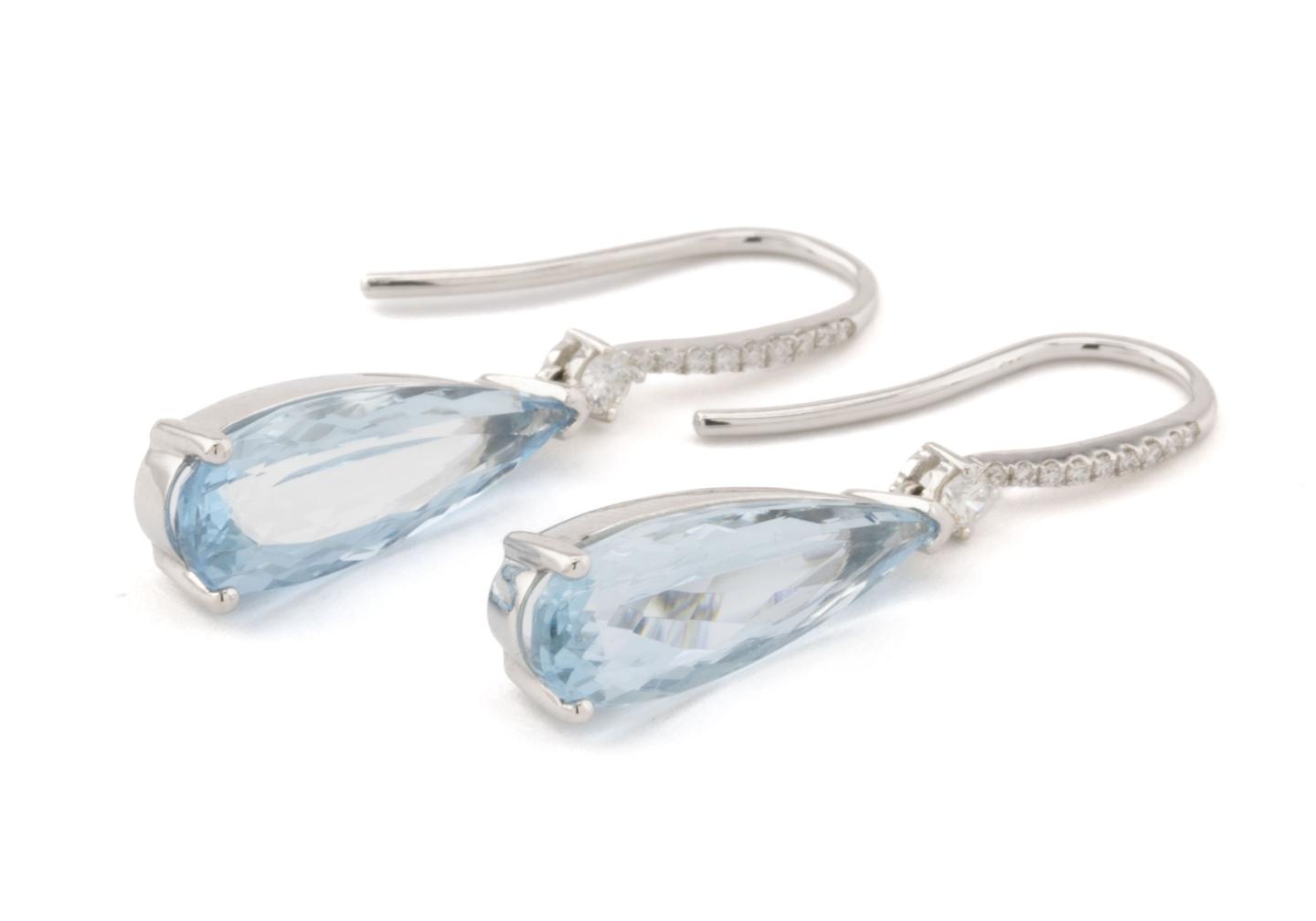 18K Aquamarine Drop Earrings