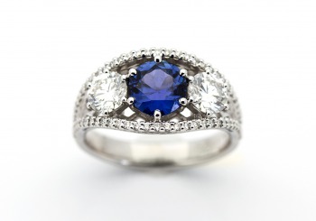 Custom Yogo Sapphire Ring