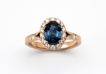 Rose Gold MT Sapphire & Diamond Ring