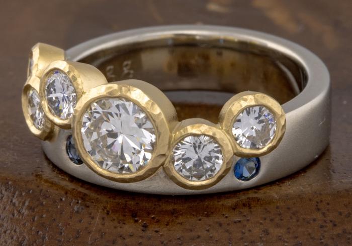 Diamond and Yogo Two-Tone Ring