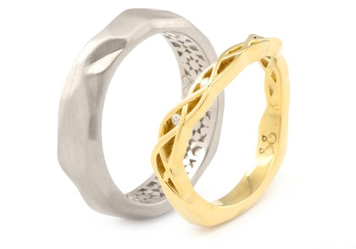 Platinum and Yellow Gold Wedding Set