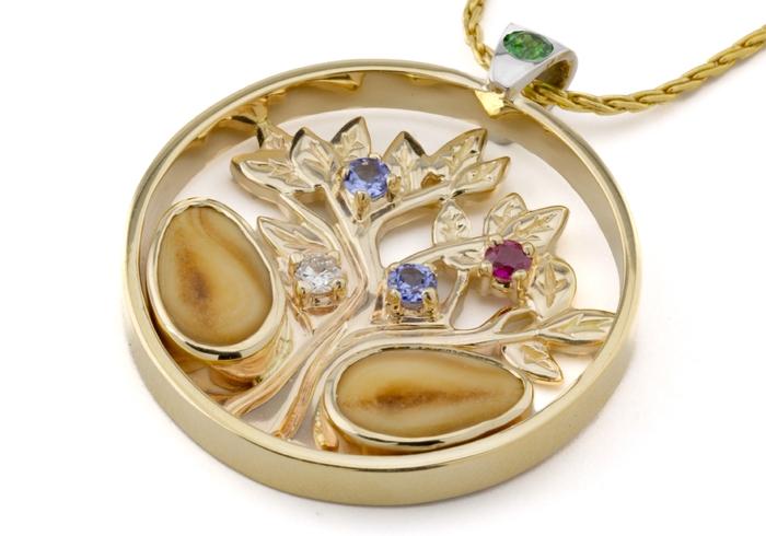 Elk Ivory and Birthstone Pendant