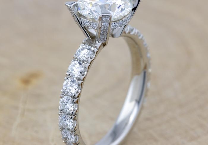Hand Fabricated Diamond Engagement Ring