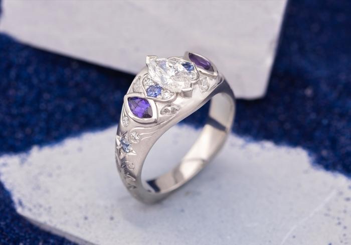 Yogo and Diamond Marquis Ring