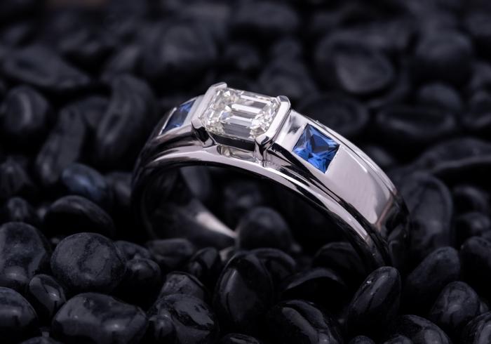 Yogo and Diamond Mens Ring