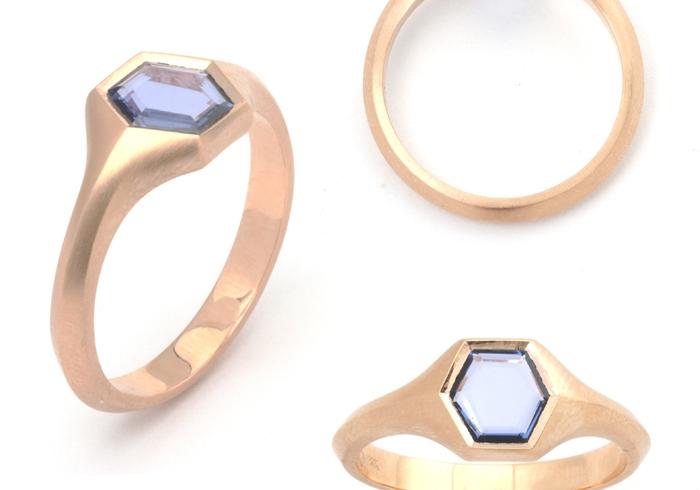 Custom Hexagonal Aurum Signet Ring