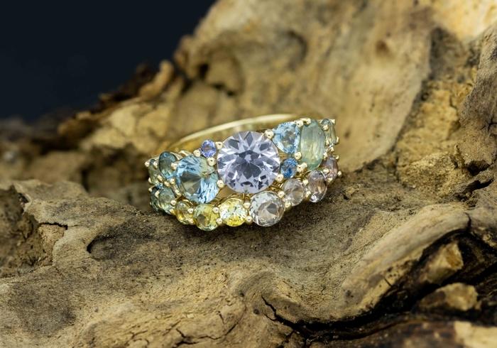 Custom Montana Sapphire Ring Set