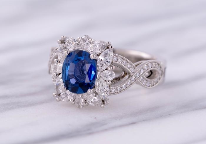 Custom Yogo and Diamond Engagement Ring