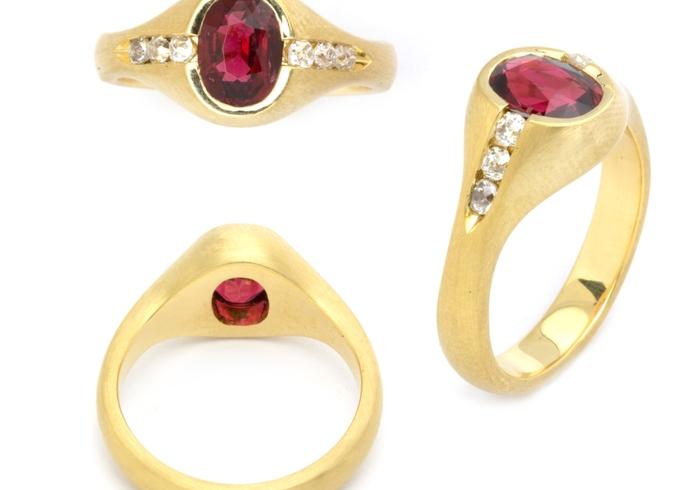 Custom Ruby and Diamond Ring