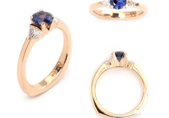 Rose Gold Yogo Sapphire Ring