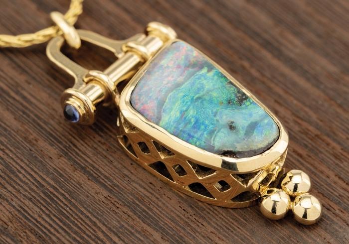 Opal and Yogo Pendant