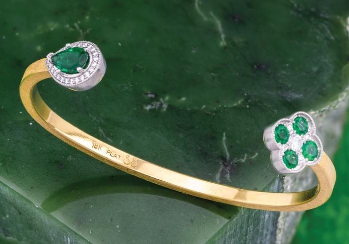 Two-Tone Emerald Cuff