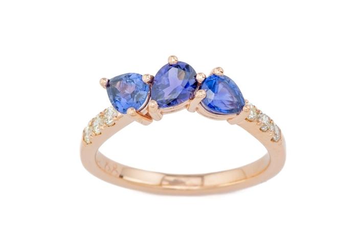 Embellished Yogo Sapphire Ring