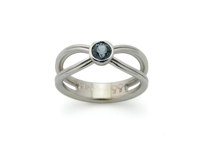 Negative Space Split-shank Montana Sapphire Solitaire