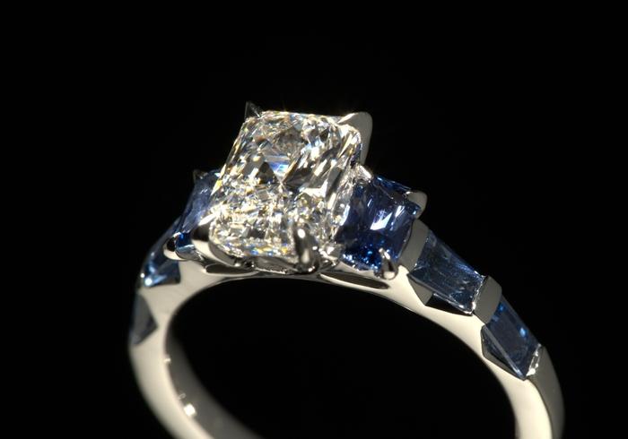 Yogo Baguette and Diamond Ring