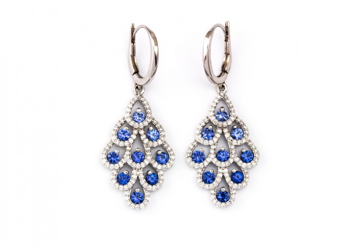 14K Yogo Sapphire Earrings