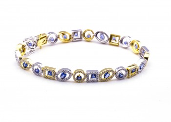 18K Yogo Sapphire & Diamond Bracelet