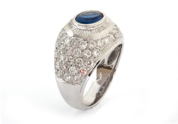 14K Yogo Sapphire and Diamond Ring 14K Yogo Sapphire and Diamond Ring