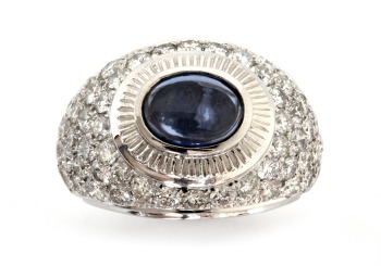 14K Yogo Sapphire and Diamond Ring 14K Yogo Sapphire and Diamond Ring
