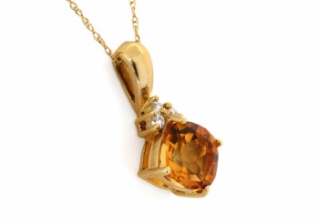 14K Citrine & Diamond Pendant 14K Citrine & Diamond Pendant