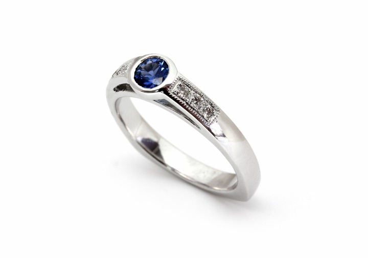 Montana Yogo Sapphire & Diamond Ring
