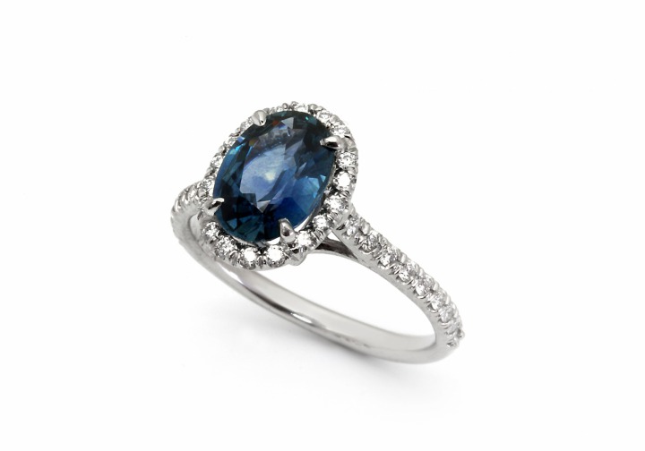 Platinum Fancy Montana Sapphire Ring