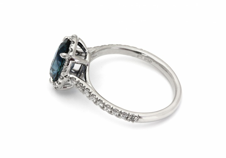 Platinum Fancy Montana Sapphire Ring
