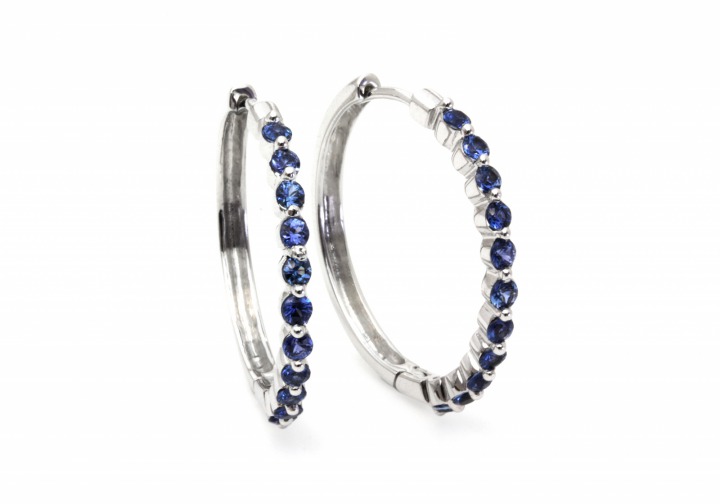 14K Yogo Sapphire Earrings