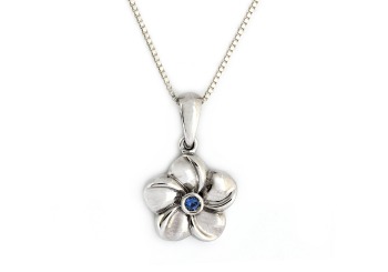 14K Montana Yogo Sapphire Pendant