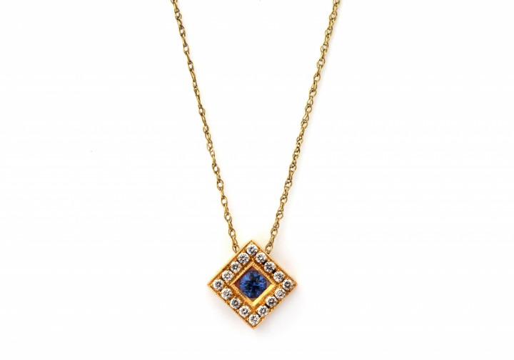 .29ct Yogo Sapphire and Diamond Pendant