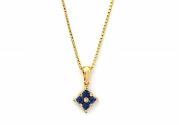 14K Yogo Sapphire and Diamond Pendant 14K Yogo Sapphire and Diamond Pendant