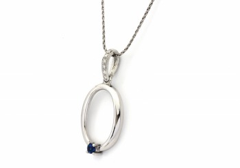14K Yogo Sapphire and Diamond Pendant 14K Yogo Sapphire and Diamond Pendant