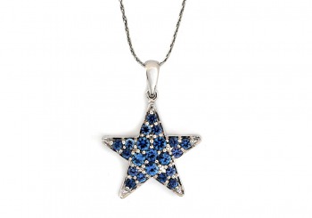 14K Yogo Sapphire Star Pendant