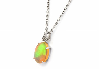 14K Opal and Diamond Pendant 14K Opal and Diamond Pendant