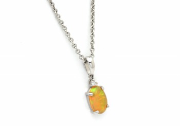 14K Opal and Diamond Pendant 14K Opal and Diamond Pendant