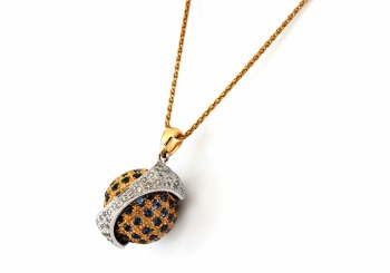 14K Yogo Sapphire & Diamond Pendant 14K Yogo Sapphire & Diamond Pendant