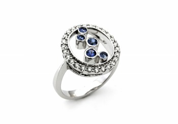 14K Yogo Sapphire & Diamond Ring 14K Yogo Sapphire & Diamond Ring