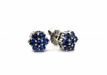 14K Yogo Sapphire Earrings 14K Yogo Sapphire Earrings