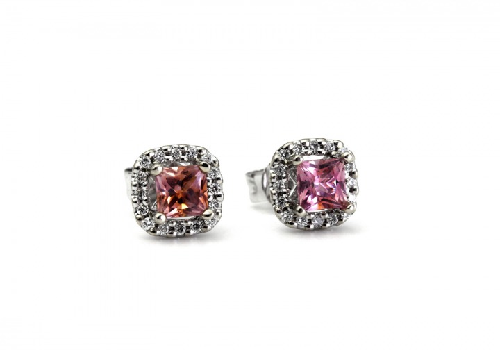14K Montana Sapphire & Diamond Earrings
