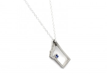 Sterling Silver Yogo Sapphire Montana Pendant