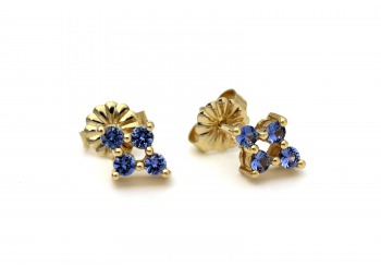 14K Yogo Sapphire Earrings