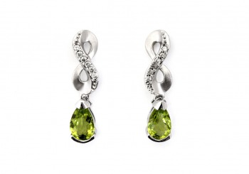 14K Infinity Peridot Earrings