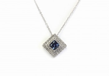14K Yogo Sapphire & Diamond Pendant 14K Yogo Sapphire & Diamond Pendant