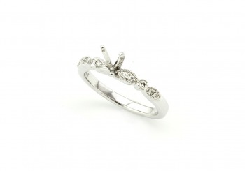 14K White Gold Semi-Mount 14K White Gold Semi-Mount