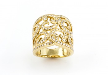 Bold 14k Yellow Gold with Diamond Accent