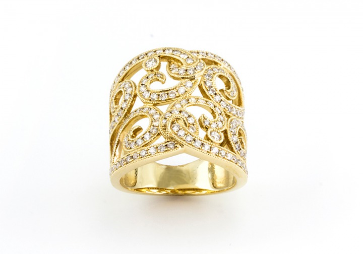 Bold 14k Yellow Gold with Diamond Accent