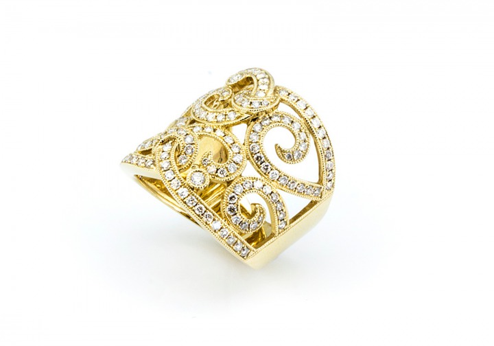 Bold 14k Yellow Gold with Diamond Accent