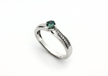14K Fancy Montana Sapphire and Diamond Ring 14K Fancy Montana Sapphire and Diamond Ring