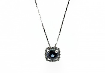 18K Montana Sapphire & Diamond Pendant