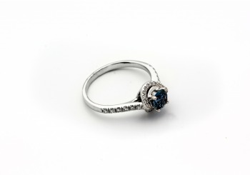 14K Fancy Montana Sapphire & Diamond Ring 14K Fancy Montana Sapphire & Diamond Ring